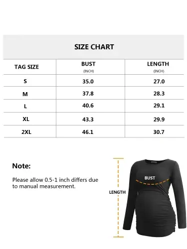 Long Sleeve Pregnancy Shirts Tops Maternity Clothes for Women 3-Pack- - 3