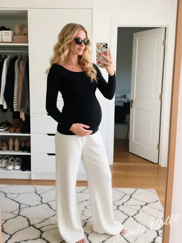 Long Sleeve Pregnancy Shirts Tops Maternity Clothes for Women 3-Pack- - 1