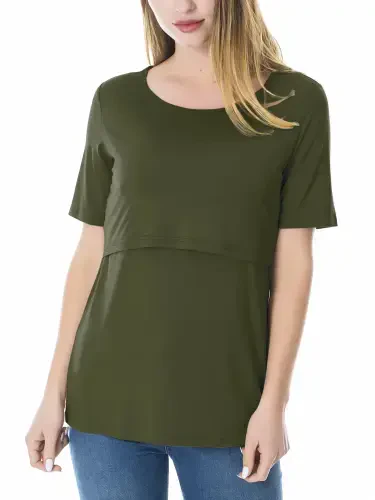 Smallshow Women's Maternity Nursing Tops Clothes Breastfeeding T-Shirts 3-Pack - 1