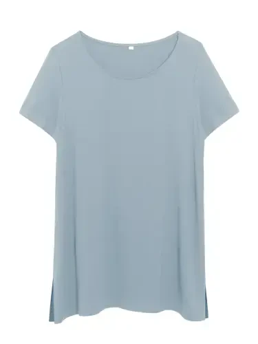 Smallshow Women's Maternity Tops Shirts Short Sleeve Split Side Maternity Clothes - 1