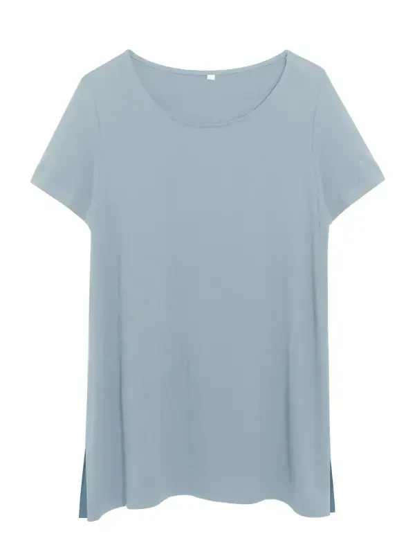 Smallshow Women's Maternity Tops Shirts Short Sleeve Split Side Maternity Clothes - 1