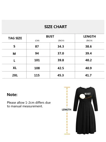 Smallshow Women's Patchwork Maternity Nursing Dress 3/4 Sleeve Dress for Breastfeeding - 4