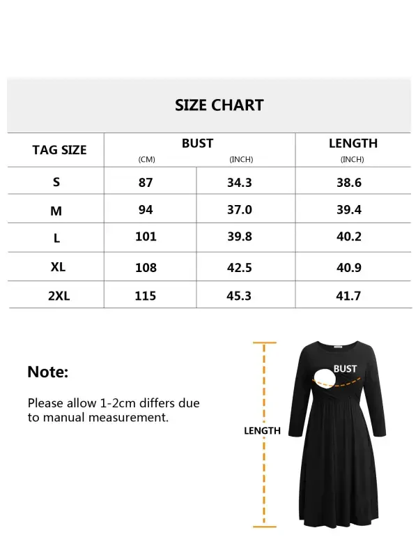 Smallshow Women's Patchwork Maternity Nursing Dress 3/4 Sleeve Dress for Breastfeeding - 4
