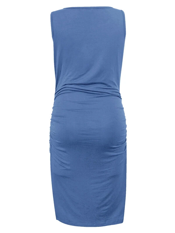 Smallshow Women's Ruched Maternity Dress Clothes Sleeveless Bodycon Dress - 1