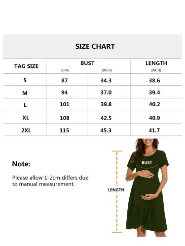 Smallshow Women's Short Sleeve Maternity Dress Patchwork Pregnancy Clothes with Pockets - 3