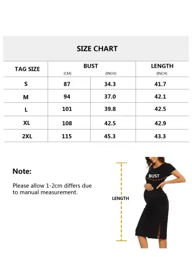 Smallshow Women's Short Sleeve Split Maternity Dress Side Ruched Pregnancy Clothes - 6