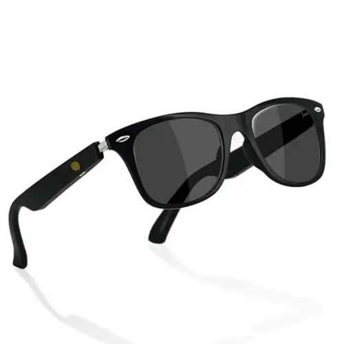 Smart Glasses erkaklar ayollar uchun, Ochiq quloq, UV himoyasi, поляризованные Bluetooth quyosh ko'zoynaklari mikrofon dinamiklari bilan, sensorli va ovozli yordamchi mos - 6 soatgacha batareya, ochiq havoda sport uchun aqlli quyosh ko'zoynaklari - TULBEYS