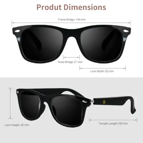 Smart Glasses erkaklar ayollar uchun, Ochiq quloq, UV himoyasi, поляризованные Bluetooth quyosh ko'zoynaklari mikrofon dinamiklari bilan, sensorli va ovozli yordamchi mos - 6 soatgacha batareya, ochiq havoda sport uchun aqlli quyosh ko'zoynaklari - 4