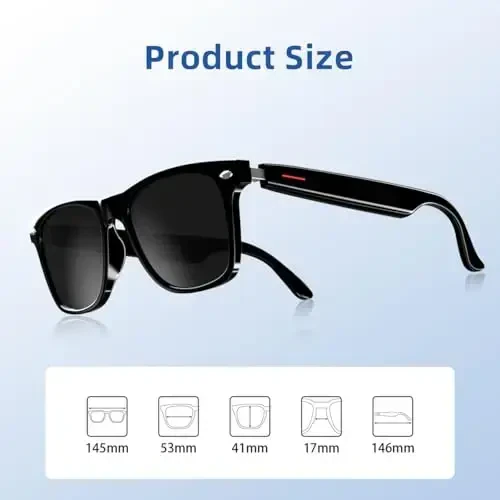 Smart Glasses for Men Women, Audio Smart Sunglasses with Polarized Lenses - Bluetooth Sunglasses, Hands-Free Calling, UV Protection, Voice Assistant Compatible, Bluetooth Glasses for Outdoor Use. - 1