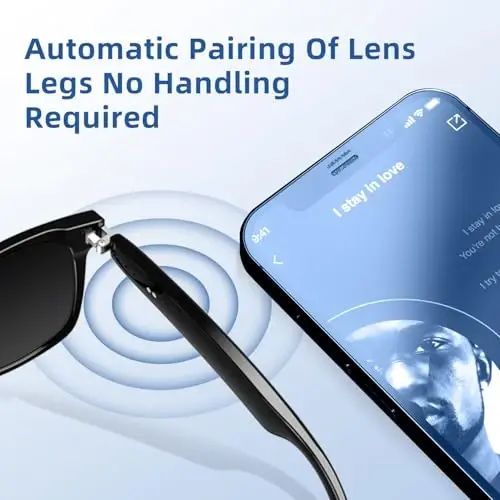 Smart Glasses for Men Women, Audio Smart Sunglasses with Polarized Lenses - Bluetooth Sunglasses, Hands-Free Calling, UV Protection, Voice Assistant Compatible, Bluetooth Glasses for Outdoor Use. - 3
