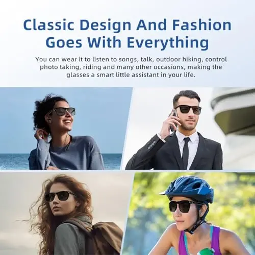 Smart Glasses for Men Women, Audio Smart Sunglasses with Polarized Lenses - Bluetooth Sunglasses, Hands-Free Calling, UV Protection, Voice Assistant Compatible, Bluetooth Glasses for Outdoor Use. - 4