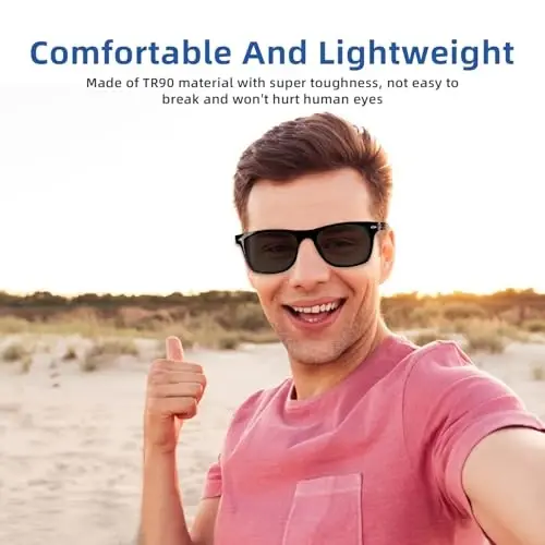 Smart Glasses for Men Women, Audio Smart Sunglasses with Polarized Lenses - Bluetooth Sunglasses, Hands-Free Calling, UV Protection, Voice Assistant Compatible, Bluetooth Glasses for Outdoor Use. - 5