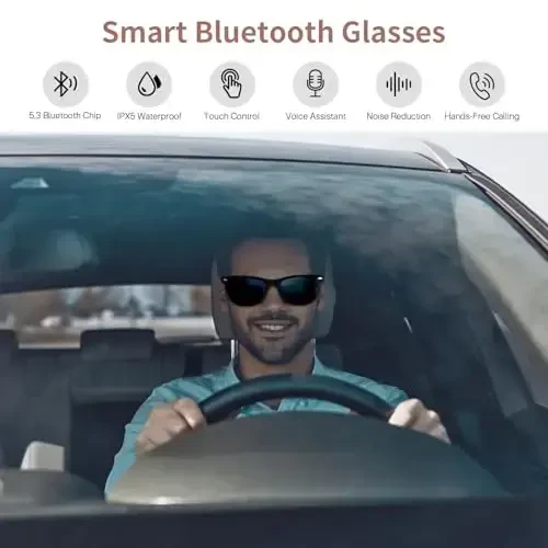 Smart Glasses for Men Women, Open Ear, UV Protection, Polarized Bluetooth Sunglasses with Mic Speakers, Touch & Voice Assistant Compatible - Up to 6 Hrs Battery, Smart Sunglasses for outdoor sports - 3