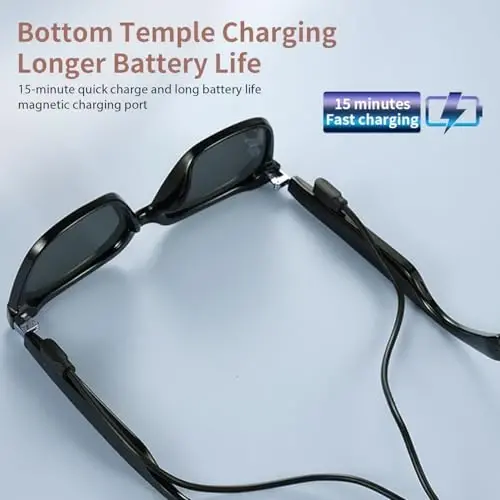 Smart Glasses for Men Women, Open Ear, UV Protection, Polarized Bluetooth Sunglasses with Mic Speakers, Touch & Voice Assistant Compatible - Up to 6 Hrs Battery, Smart Sunglasses for outdoor sports - 5