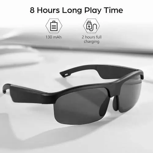 Smart Glasses, Polarized Bluetooth Sunglasses with Speaker, Voice Assistant, Open Ear, UV Protection Outdoor Audio Glass - 6