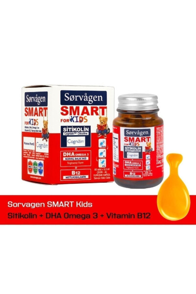 Smart Kids Sitikolin Dha Omega 3 Norveç Balık Yağı B12 60 Kapsül - 21