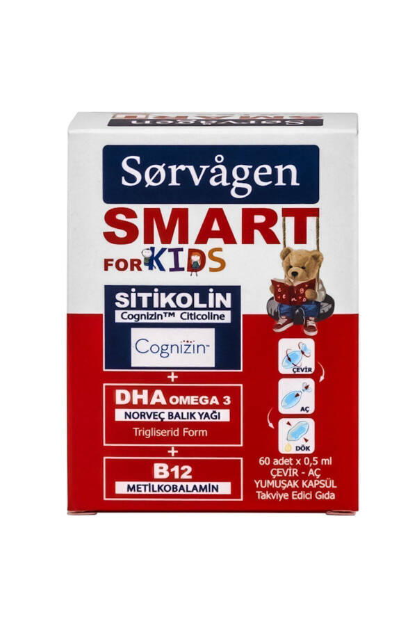 Smart Kids Sitikolin Dha Omega 3 Norveç Balık Yağı B12 60 Kapsül - 22