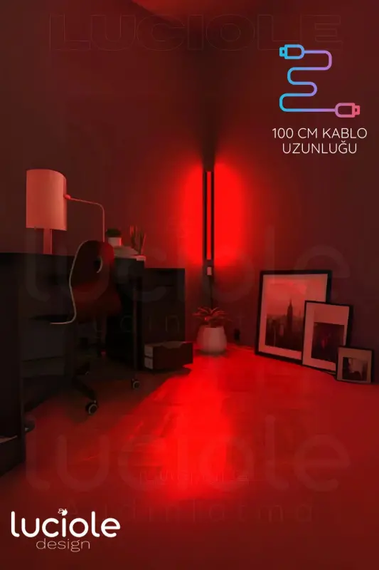 Smart RGB Bluetooth LED Lambader – 256 Renk Işık Kontrollü Akıllı Abajur Aplik-Bluetooth - 2