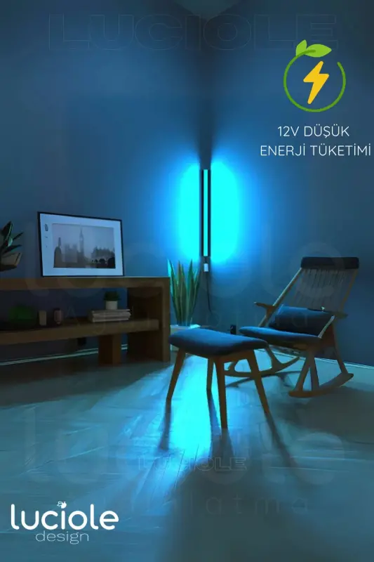 Smart RGB Bluetooth LED Lambader – 256 Renk Işık Kontrollü Akıllı Abajur Aplik-Bluetooth - 3