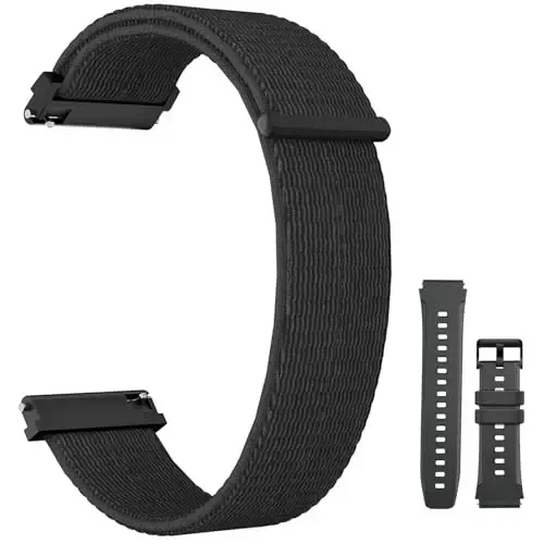 Smart Watch Band 22mm 2 Pack, AMAZTIM Smart Watch Bands Replacement M2/T2 uchun, SUNKTA K-52 bilan mos, TPU Sports Straps Bands, sozlanishi bilaguzuk, erkaklar Smartwatch Band - 1