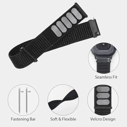 Smart Watch Band 22mm 2 Pack, AMAZTIM Smart Watch Bands Replacement M2/T2 uchun, SUNKTA K-52 bilan mos, TPU Sports Straps Bands, sozlanishi bilaguzuk, erkaklar Smartwatch Band - 4