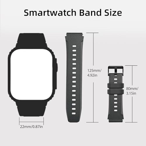 Smart Watch Band 22mm 2 Pack, for AMAZFIT Smart Watch Bands Replacement M2/T2, Compatible with SUNKTA K-52, TPU Sports Straps Bands, Adjustable Wristband, Men Smartwatch Band - 3