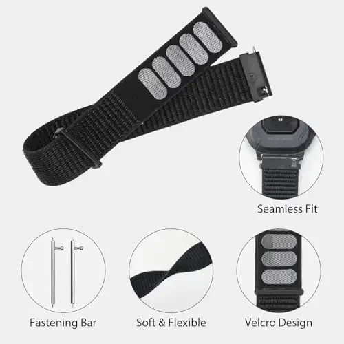 Smart Watch Band 22mm 2 Pack, for AMAZTIM Smart Watch Bands Replacement M2/T2, Compatible with SUNKTA K-52, TPU Sports Straps Bands, Adjustable Wristband, Men Smartwatch Band - 4