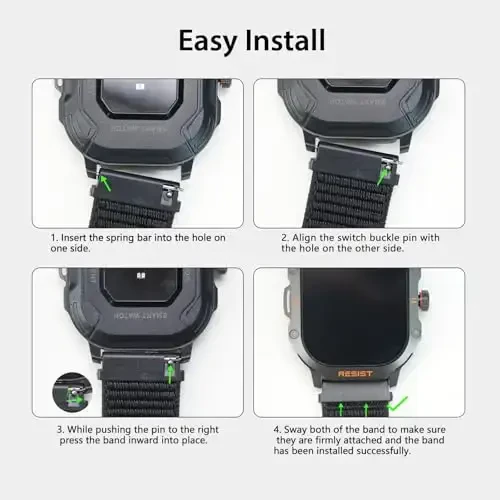 Smart Watch Band 22mm 2 Pack, for AMAZTIM Smart Watch Bands Replacement M2/T2, Compatible with SUNKTA K-52, TPU Sports Straps Bands, Adjustable Wristband, Men Smartwatch Band - 5