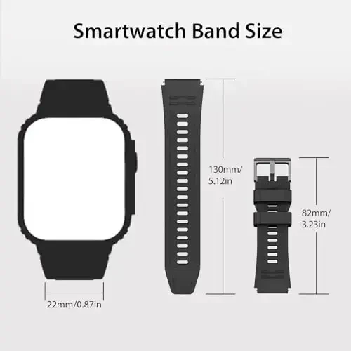 Smart Watch Band 22mm 2 Pack, for AMAZTIM Smart Watch Bands Replacement M2/T2, Compatible with SUNKTA K-52, TPU Sports Straps Bands, Adjustable Wristband, Men Smartwatch Band - 2