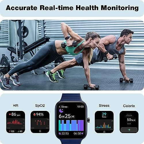 Smart Watch for Men Women Android iPhone Compatible, 1.8