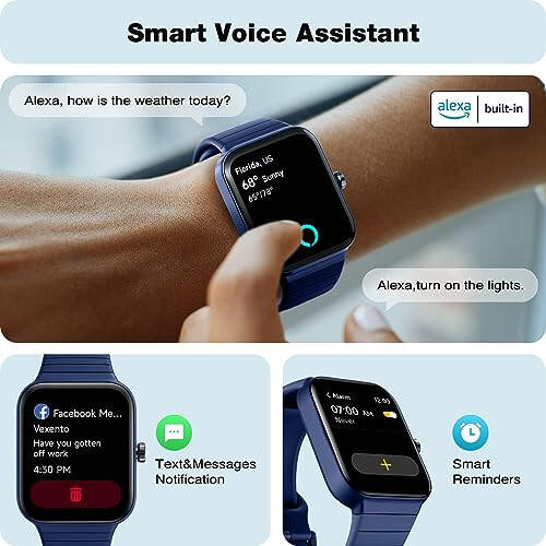 Smart Watch for Men Women Android iPhone Compatible, 1.8