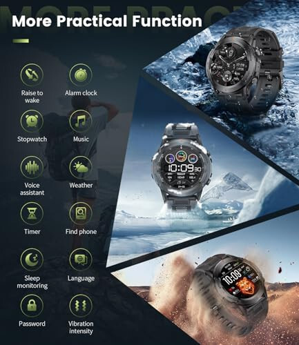 Smart Watch for Men(Answer/Dial Calls), 1.39'' HD Touchscreen Smart Watch, 400mAh Battery, IP68 Waterproof/120 Sports Modes Fitness Watch with Heart Rate/SpO2/ Sleep Tracker 2 Straps Black - 5