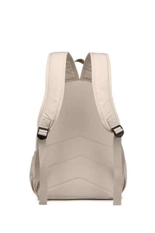 SMARTBAGS KRİNKIL KUMAŞ BÜYÜK BOY KADIN SIRT ÇANTASI 2022-1050 BEJ-BEJ - 3