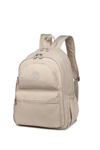 SMARTBAGS KRİNKIL KUMAŞ BÜYÜK BOY KADIN SIRT ÇANTASI 2022-1050 BEJ - BEJ - SMART BAGS (1)