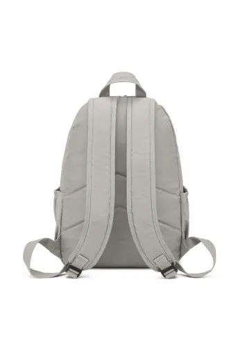 SMARTBAGS KRİNKIL KUMAŞ BÜYÜK BOY KADIN SIRT ÇANTASI 2022-1050 İCE GRİ - İCE GRİ - 3