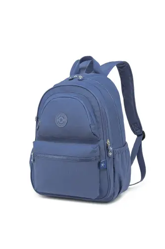 SMARTBAGS KRİNKIL KUMAŞ BÜYÜK BOY KADIN SIRT ÇANTASI 2022-1050 MAVİ - MAVİ - SMART BAGS (1)