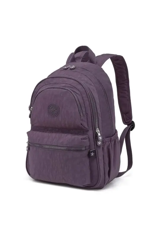 SMARTBAGS KRİNKIL KUMAŞ BÜYÜK BOY KADIN SIRT ÇANTASI 2022-1050 MÜRDÜM - MÜRDÜM - 2