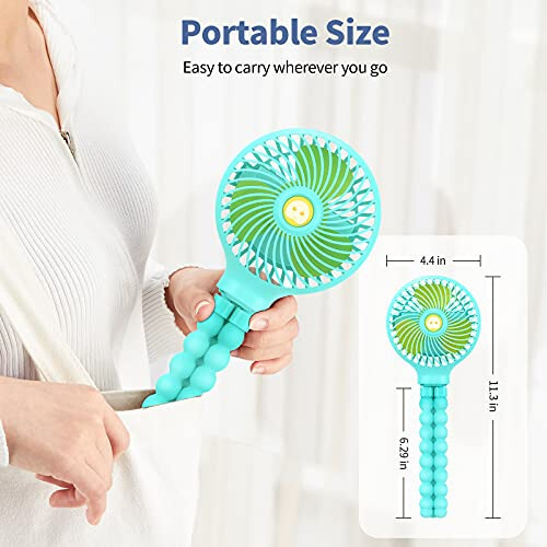 SmartDevil Stroller Fan, 3 Speed Portable Clip on Stroller Fan for Baby, Battery Operated Personal Desk Fan with Flexible Tripod, Mini Handheld Fan for Car Seat, Treadmill, Camping (Blue) - 5