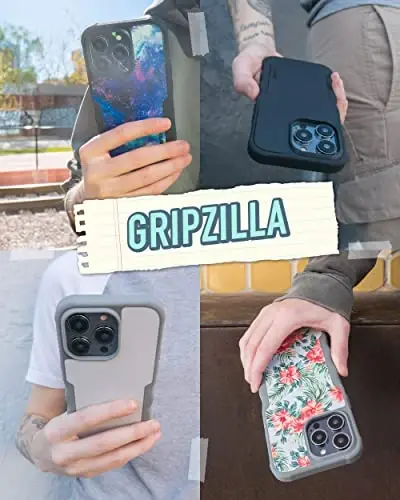 Smartish® Чехол для iPhone 14 Pro с защитным магнитом - Gripzilla, совместимый с MagSafe [Прочный + Надежный] Тонкий чехол с защитой от падений для Apple iPhone 14 Pro - Gray Area 