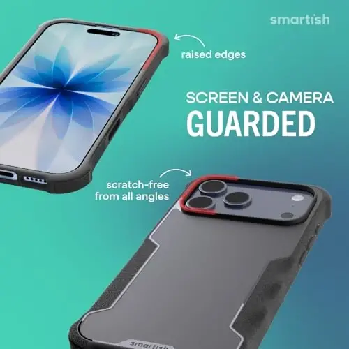 Smartish® Чехол для iPhone 17 Pro Max MagSafe – Защитный магнитный чехол Gripzilla для мужчин [Прочный и надежный] Военный класс, усиленный захват, броня – Протестирован на падение для iPhone 17 Pro Max – Black Tie Affair 