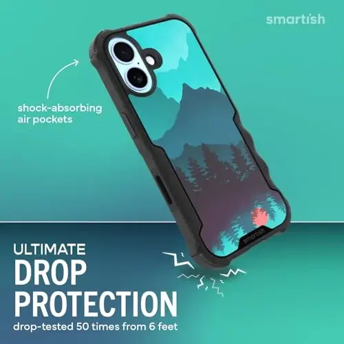 Smartish® Чехол для iPhone 17 с поддержкой MagSafe — Gripzilla, защитный магнитный чехол для мужчин [Прочный + Надежный], противоударная броня военного класса — протестирован на падение для iPhone 17 — Moving Mountains - SMARTISH (1)