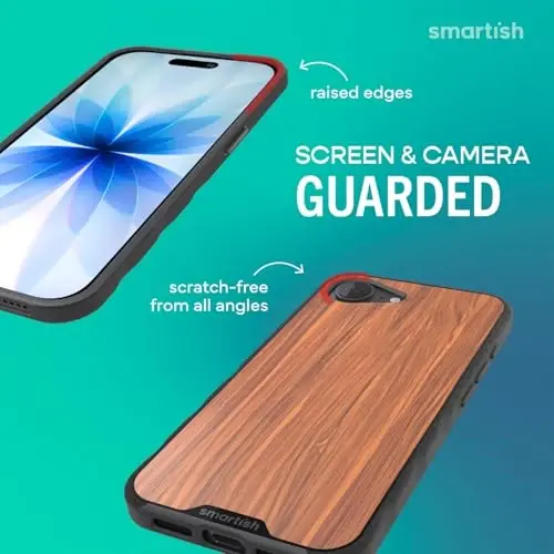 Smartish® Чехол для iPhone 17e/16e MagSafe — Gripmunk Magnetic Slim Case [Легкий и защитный] Тонкий чехол с защитой от падений и подкладкой из микрофибры для Apple iPhone 17e/16e — Ореховое дерево - SMARTISH (1)