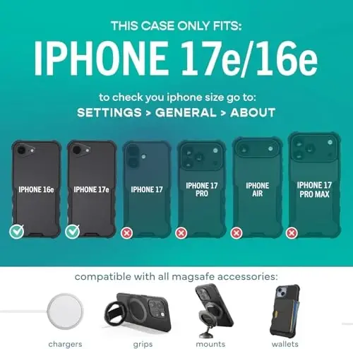 Smartish® Чехол для iPhone 17e/16e MagSafe — Защитный магнитный чехол Gripzilla для мужчин [Прочный] Армейский класс — Протестирован на падение — Blue Blossoms - 2