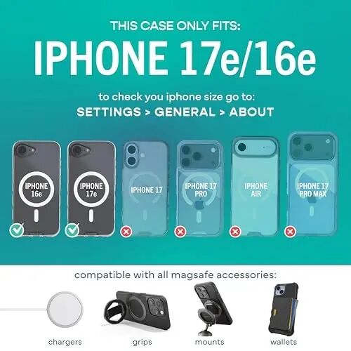 Smartish® Чехол MagSafe Clear Case + ремешок через плечо для iPhone 17e/16e — Магнитный тонкий чехол — Противожелтеющий тонкий корпус + Съемный ремешок для шеи и плеча для Apple iPhone 17e/16e — Прозрачный - 4