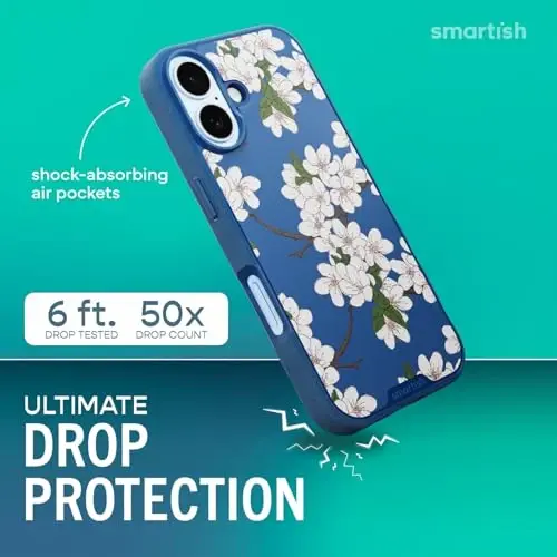 Smartish® Чехол с MagSafe для iPhone 17 — Магнитный тонкий чехол Gripmunk [легкий + защитный] Тонкая накладка с подкладкой из микрофибры для Apple iPhone 17 — Very Cherry Blossom - 2