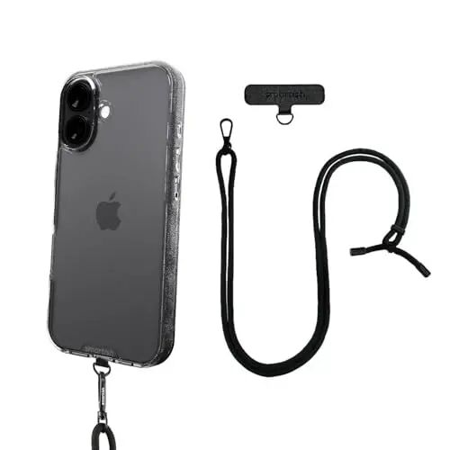 Smartish® Чехол с ремешком через плечо для iPhone 17 MagSafe Clear Case + Crossbody Lanyard Strap - Магнитный тонкий чехол - Защита от пожелтения - Съемный ремешок для Apple iPhone 17 - Абсолютно прозрачный - 2