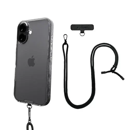 Smartish® Чехол с ремешком через плечо для iPhone 17 MagSafe Clear Case + Crossbody Lanyard Strap - Магнитный тонкий чехол - Защита от пожелтения - Съемный ремешок для Apple iPhone 17 - Абсолютно прозрачный - 2