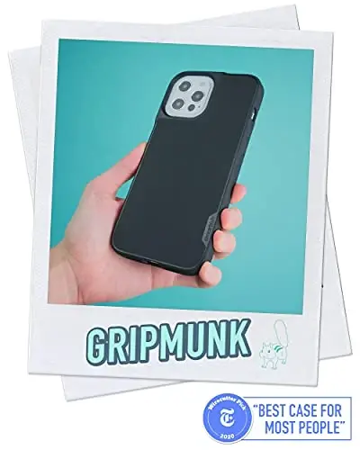 Smartish iPhone 12 Pro Max Slim Case - Gripmunk [Lightweight + Protective] Thin Cover (Silk) - Black Tie Affair (Pack of 2) - 2