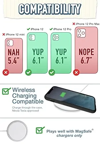 Smartish iPhone 12/12 Pro MagSafe Case, Gripmunk, Slim Grip Case, Black | Thin, Grippy & Protective, Magnetic with Microfiber-Lined Interior, Drop-Tested from 6 Feet, Raised Edges for Screen & Camera - 6