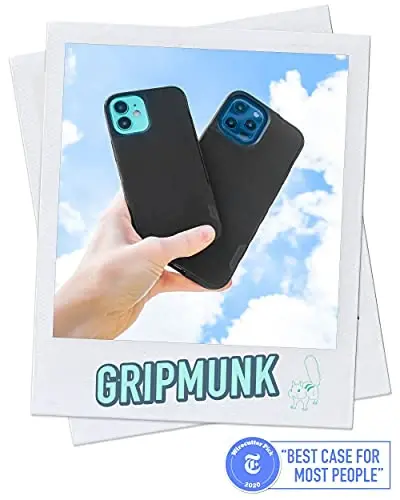 Smartish iPhone 12/12 Pro MagSafe Case, Gripmunk, Slim Grip Case, Black | Thin, Grippy & Protective, Magnetic with Microfiber-Lined Interior, Drop-Tested from 6 Feet, Raised Edges for Screen & Camera - SMARTISH (1)